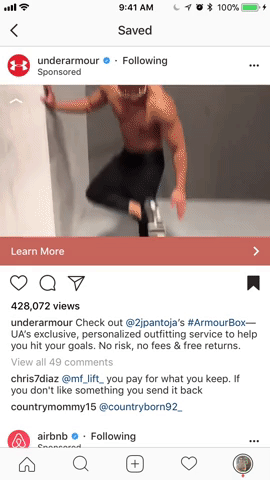 Instagram ad format for in-feed video ad